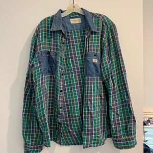 XL Denim & Supply Ralph Lauren Blue/Green Flannel